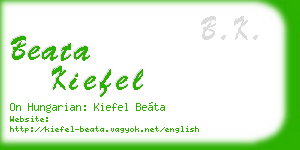 beata kiefel business card